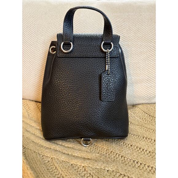 Coach Amelia Convertible Backpack Black Leather CL408 Crossbody/Shoulder - Picture 4 of 11